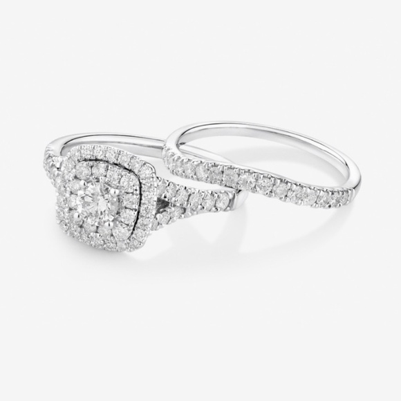 Michael Hill Bridal Set with 1.18 Carat TW of Diamonds in 14kt White Gold - Picture 1 of 5